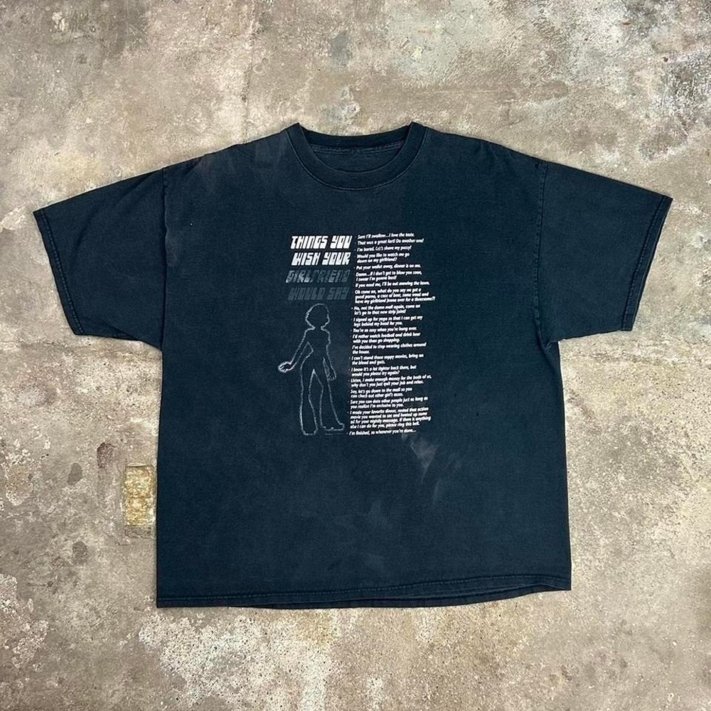 Vintage 90s Things You Wish Your Girlfriend‎ Would Say Shirt Size XL Black Funny